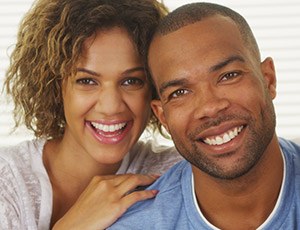 Smiling young man and woman