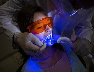 Patient receiving dental treatment