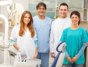 Dental team smiling