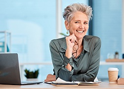 Woman smiling at office