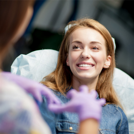 Dr. Crumpton speaking with patient
