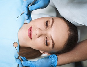 Woman relaxed in the dental chair