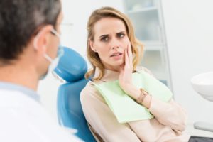 dental patient suffering from tooth pain