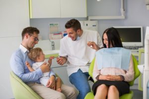 family in dental office