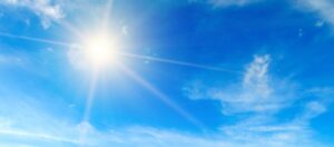 Sunny skies. 